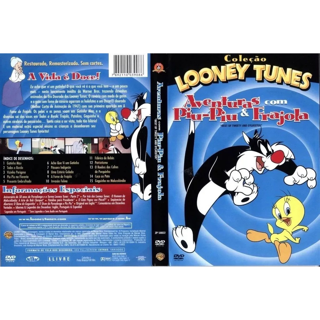 Dvd Looney Tunes Aventuras Piu Piu E Frajola Shopee Brasil