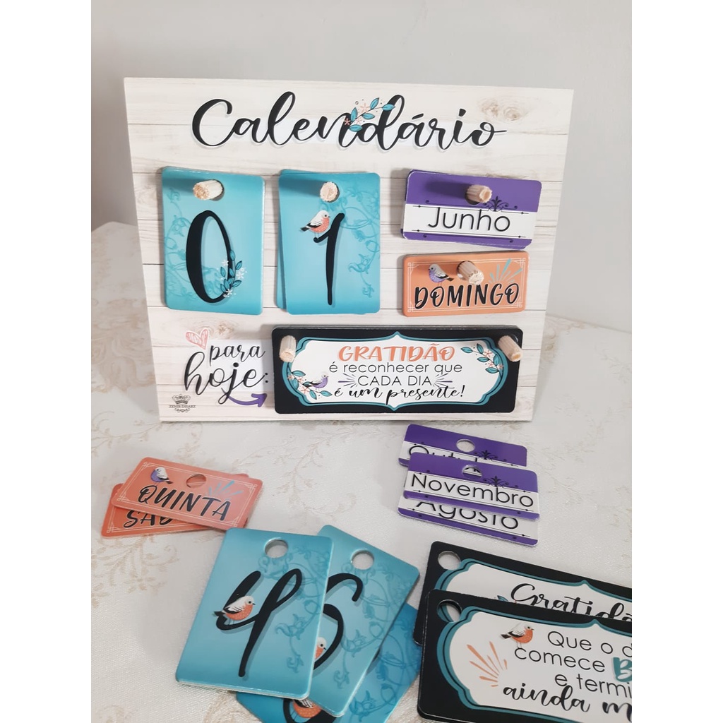 Calendário permanente de mesa frases motivacionais Shopee Brasil