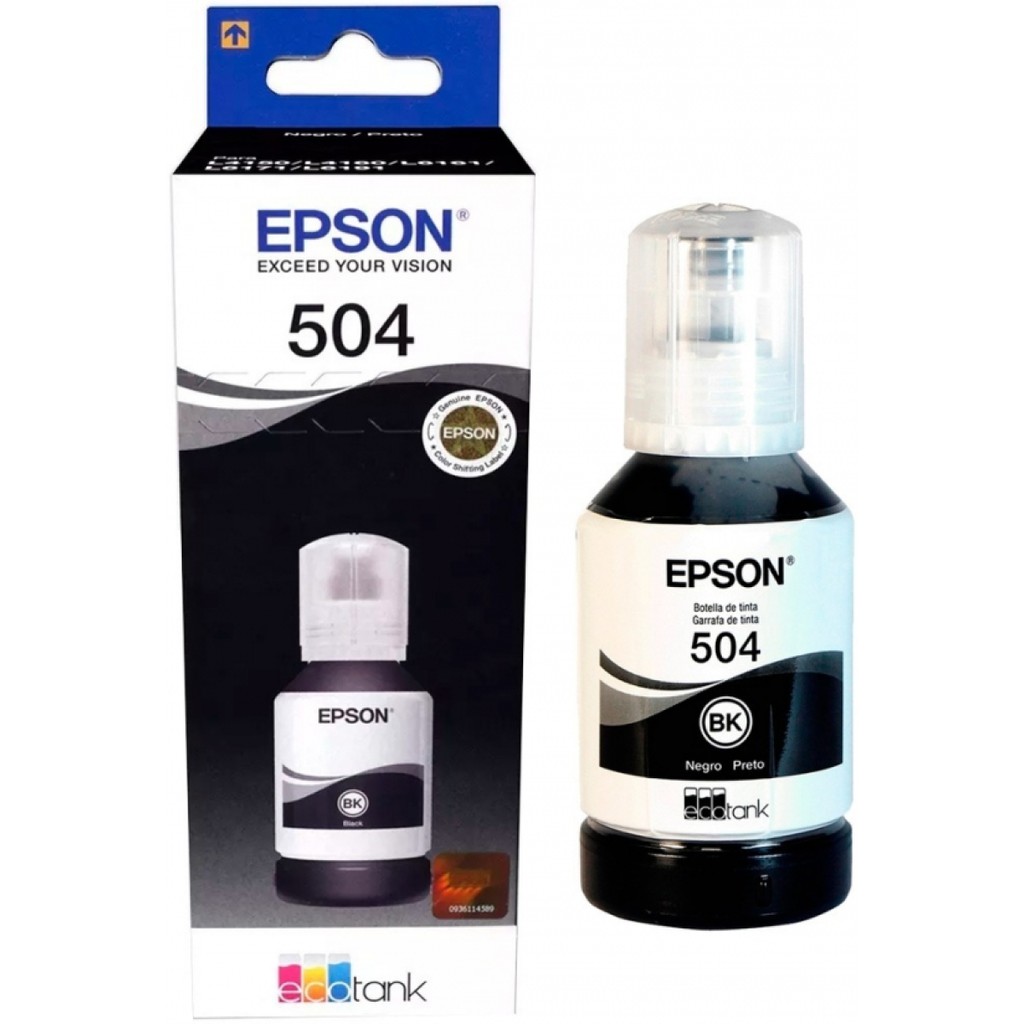 Tinta Epson 504 Preta Original L4150 L4160 L6161 L6171 L6191 Lacrado Na