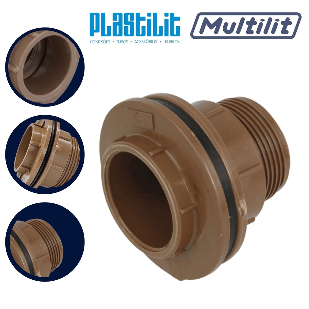 Adaptador Flange Para Caixa D Gua Ou Cisterna Pvc Marrom Shopee Brasil