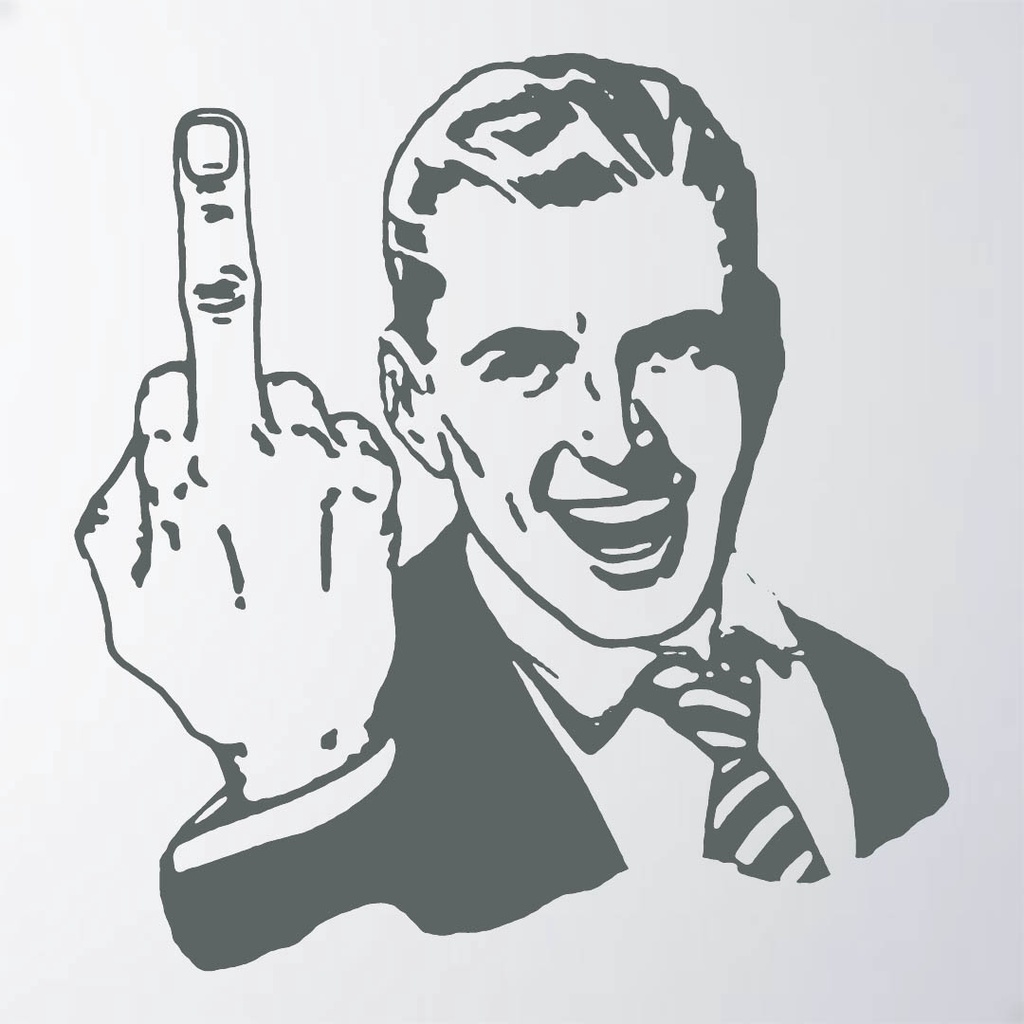 Adesivo Man Middle Finger Dedo Do Meio Fuck You Face Meme Shopee Brasil