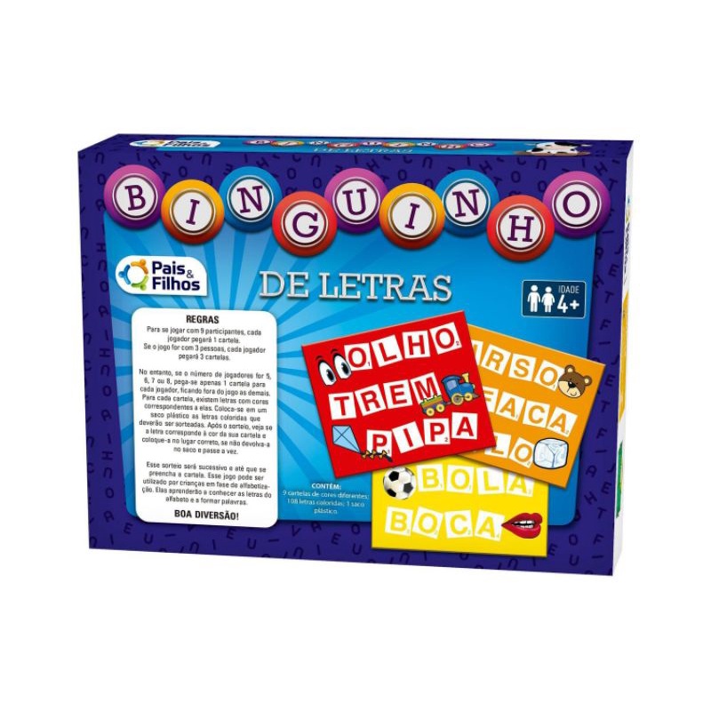 Jogo Binguinho De Letras Pais E Filhos Shopee Brasil