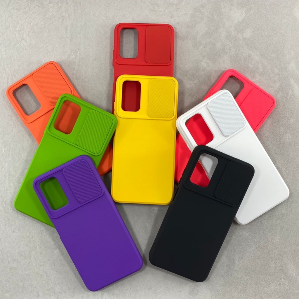 Capa Xiaomi Poco M Slide Cam Protege Esconde C Mera Silicone Aveludada