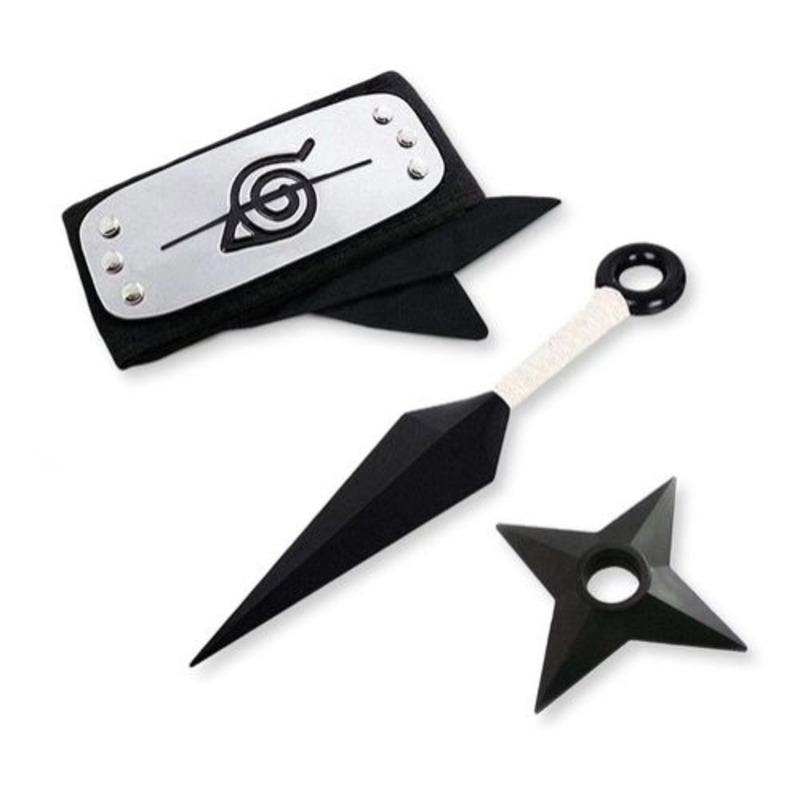 Kit Do Naruto Bandana Renegada Akatsuki Kit Ninja Cosplay