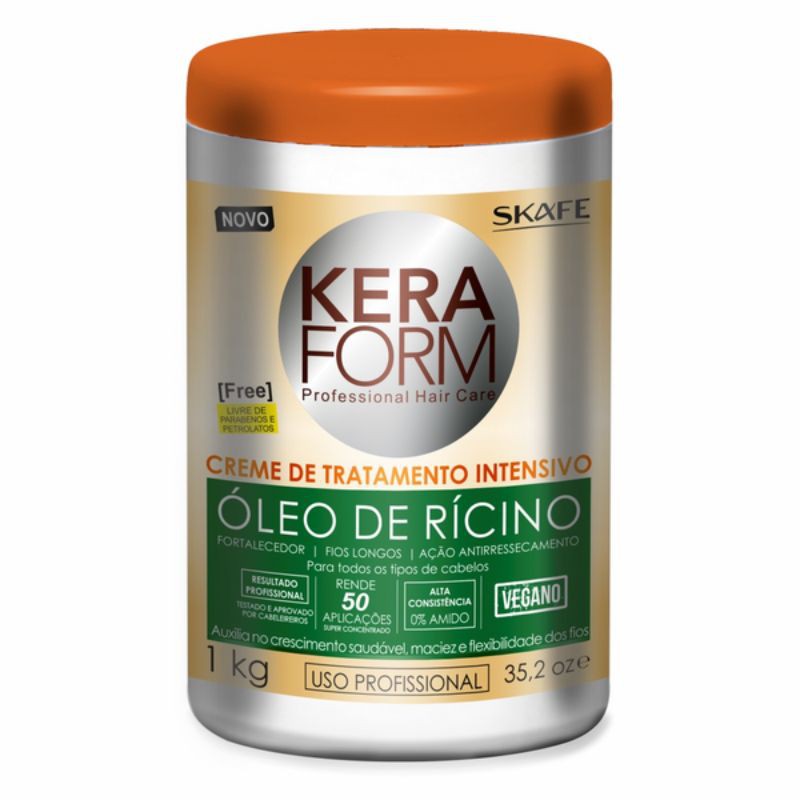 Creme de pentear Óleo de Ricino 1kg kera form Shopee Brasil