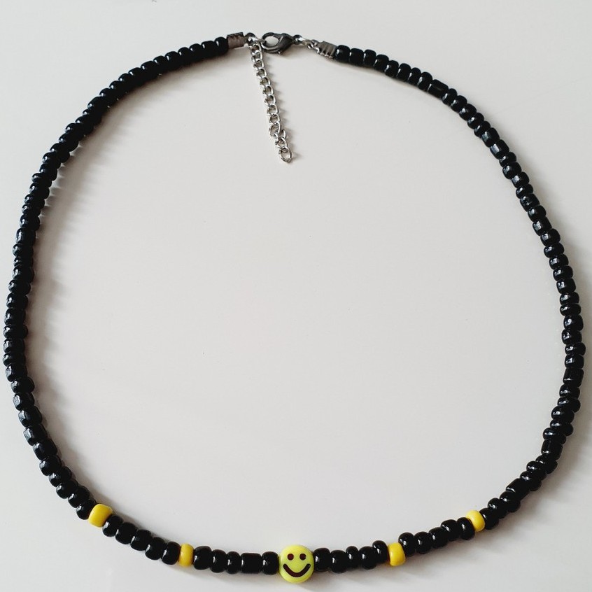 Colar de Miçangas Choker Femino Colar Feminino de Miçangas Preto