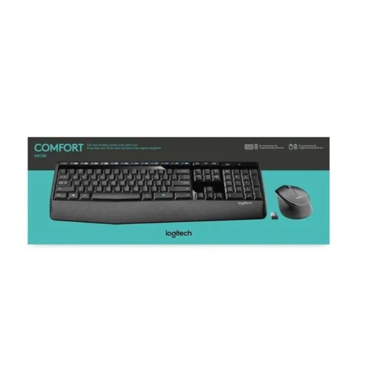 Combo Teclado E Mouse Logitech Mk Sem Fio Preto Abnt Shopee Brasil