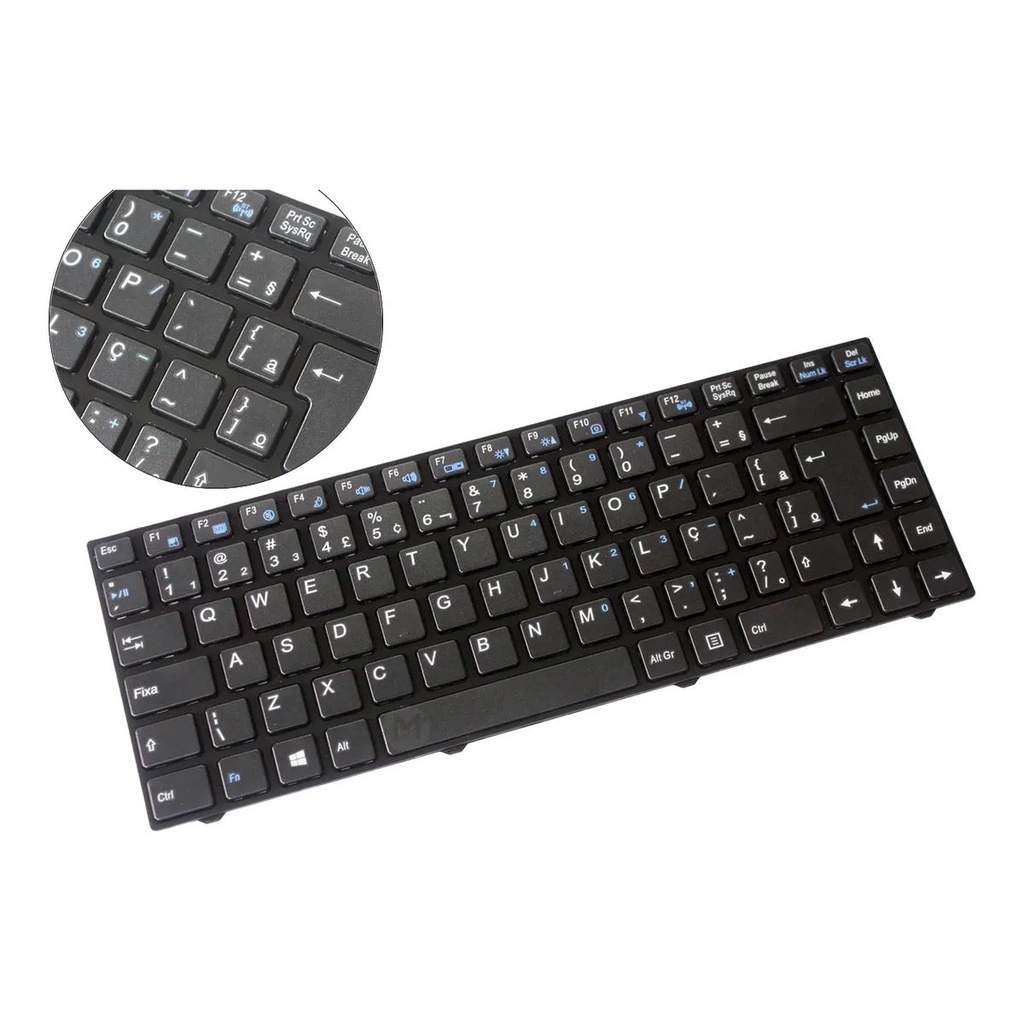 Teclado Notebook Itautec Infoway W7535 Preto Br Moldura Shopee Brasil