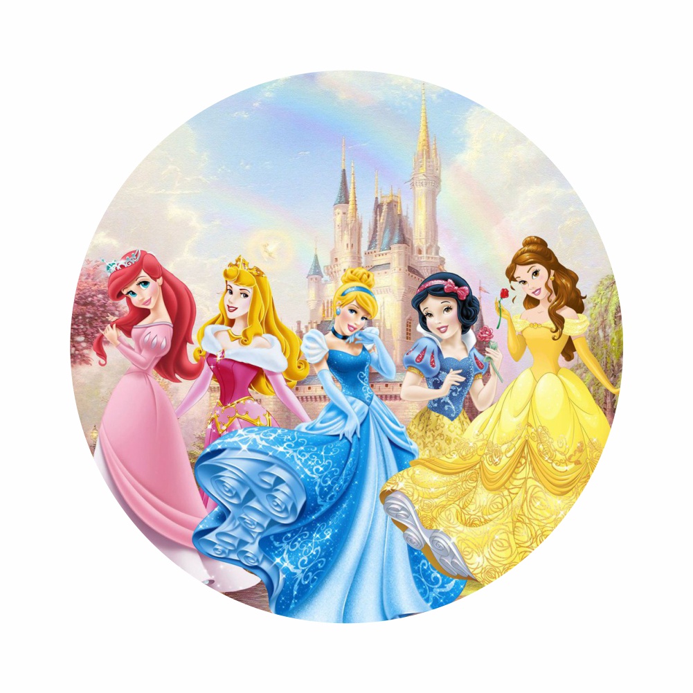 Painel De Festa Redondo Sublimado Tema Princesas Disney Shopee Brasil