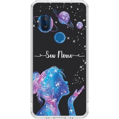 Capa De Celular Capinha Moto One Hyper Personalizada Garota Espacial