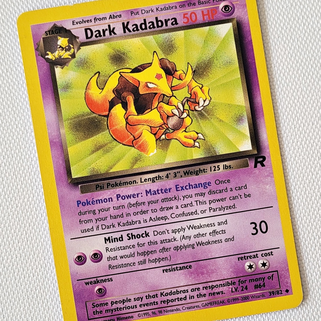 Carta Antiga Pokemon Dark Kadabra 39 82 Uncommon Team Rocket Original