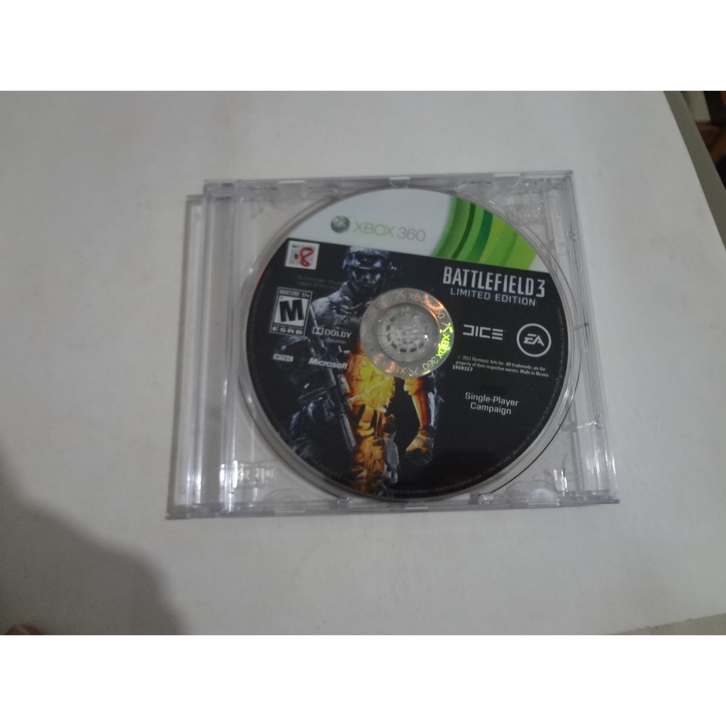 Battlefield 3 Limited Edition Somente Disco Single Player Xbox 360