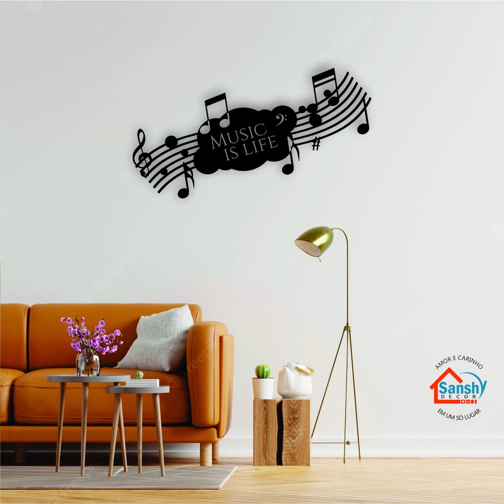 Quadro M Sica Notas Musicais Corte A Laser Corte Mdf Vazado Aplique