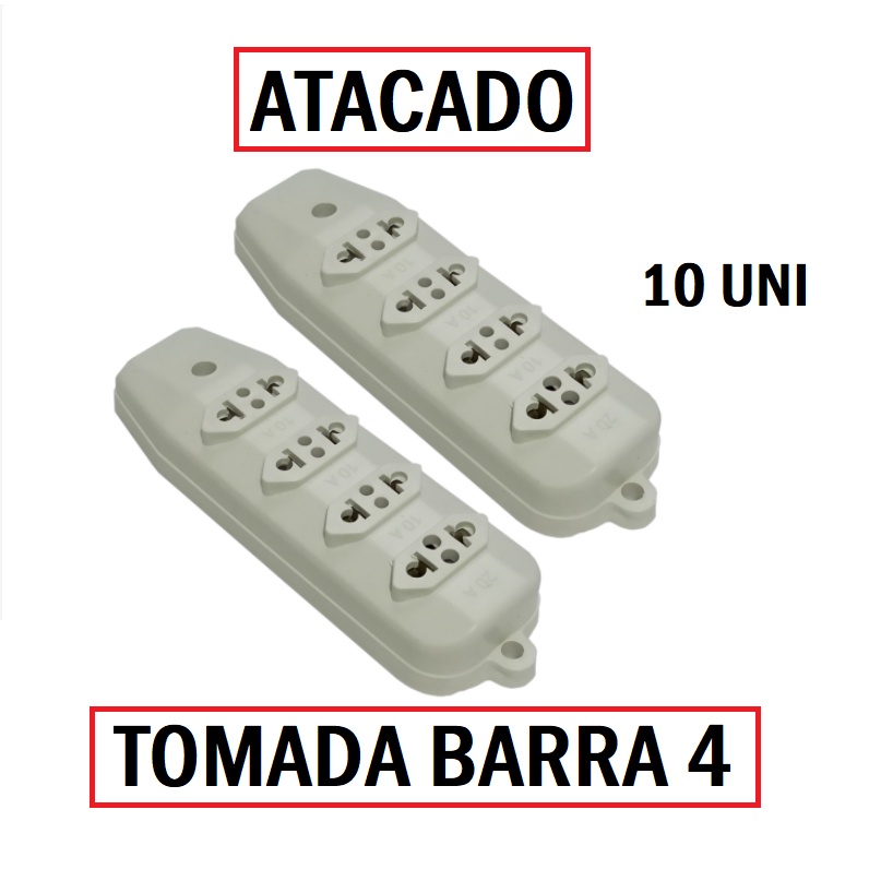 Kit 10 Tomada Barra 4 Entradas 10 20a Regua 4 Tomadas Shopee Brasil