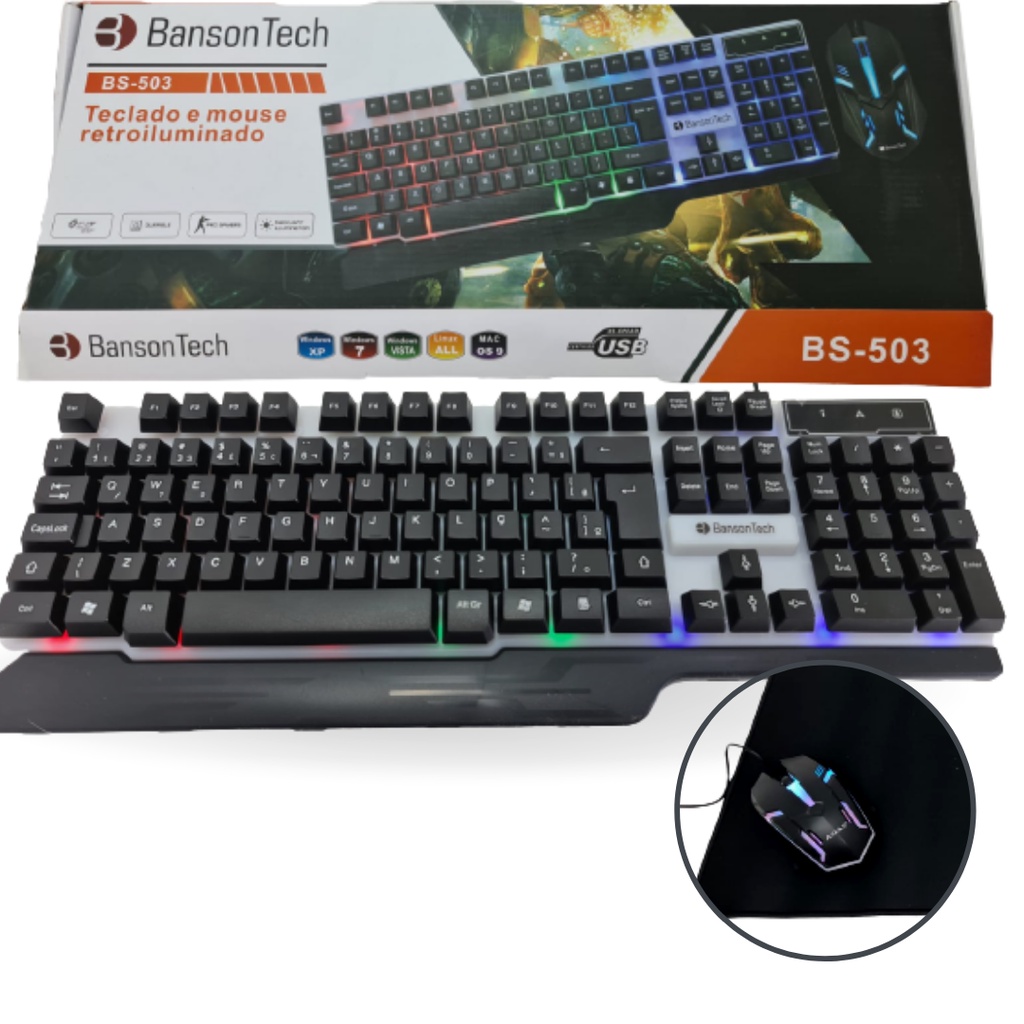 Teclado E Mouse Retroiluminado Led Gamer C Fio Usb Jogos Shopee Brasil