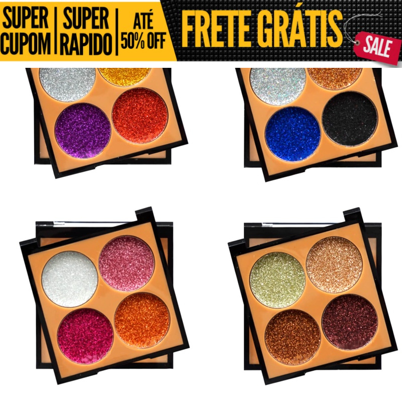 Paleta Vivai De Sombras Glitter Pic Me 04 Cores 8g Shopee Brasil