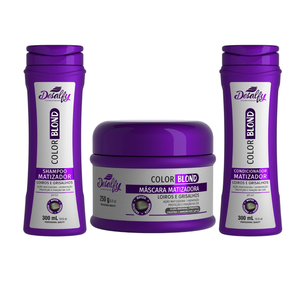 Kit Matizador Color Blond Loiros E Grisalhos Desalfy Shopee Brasil