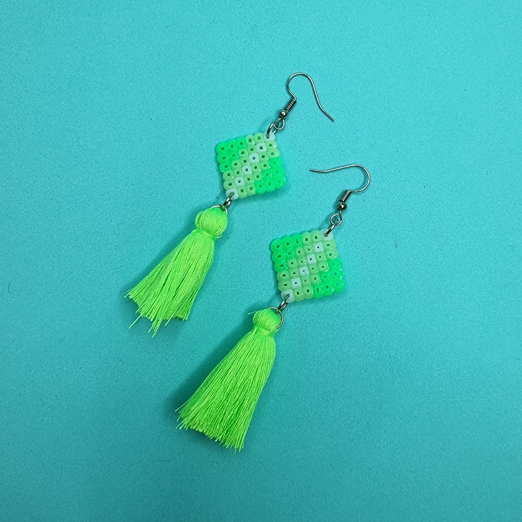 Brincos De Tassel E Pixel Arte Verde Neon Pixel Art Pixel Arte