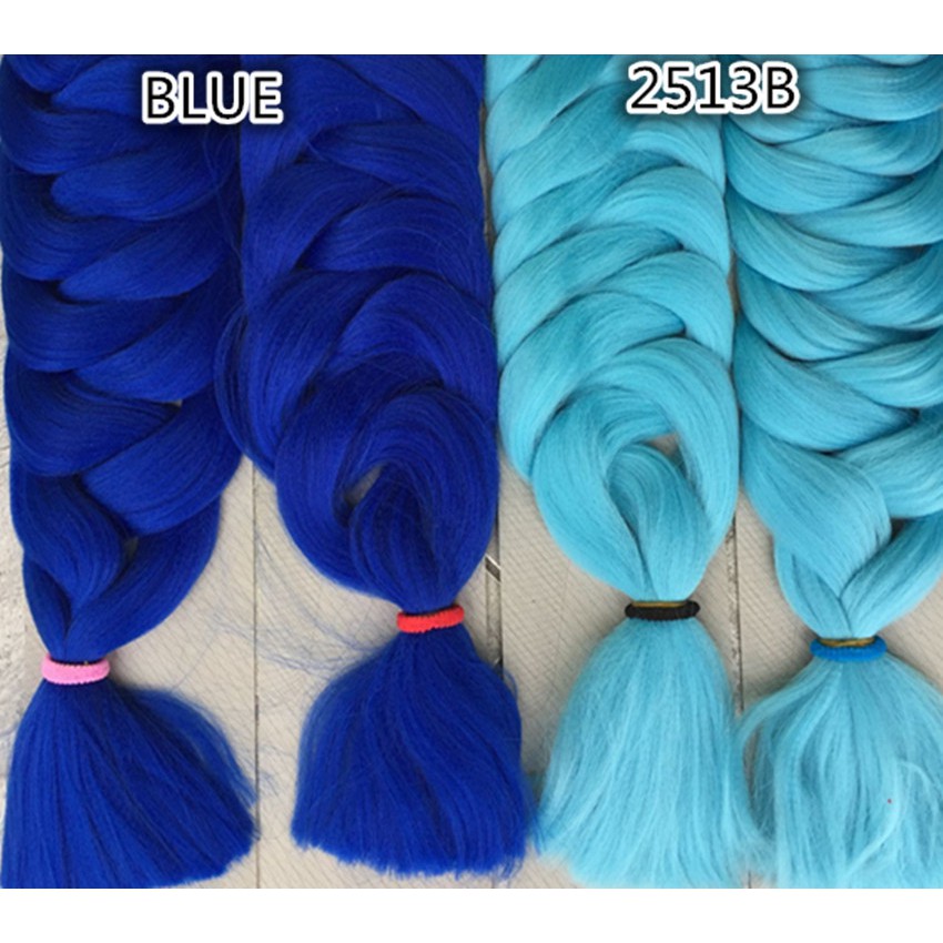 Kanekalon Jumbo Tran As Box Braid Twist Cor B Azul Claro Gramas