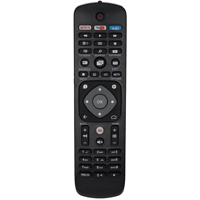 Controle Remoto Para Tv Led Philips Smart Netflix Youtube Vudu