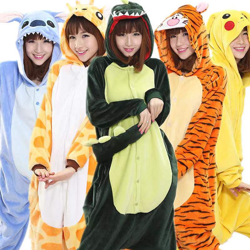 Unisex Kigurumi Dinossauro Ponto Panda Pikachu Totoro Dos Desenhos