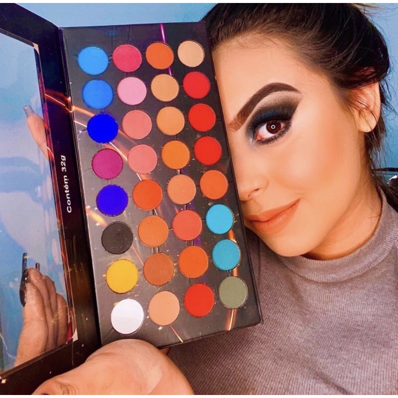 PALETA LUDURANA DE SOMBRAS MATTE LUXO 32 CORES ALTA PIGMENTAÇÃO