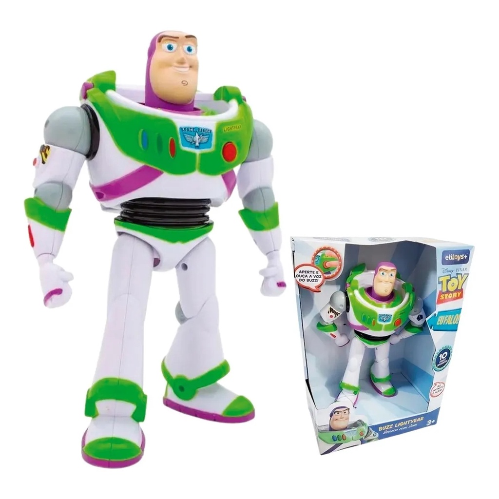 Boneco Articulado Buzz Lightyear Toy Story 10 Frases Etitoys YD