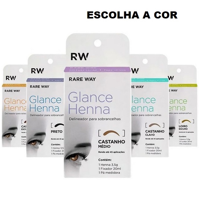 Henna Rare Way Glance Para Sobrancelhas Todas As Cores 3 5g Shopee Brasil