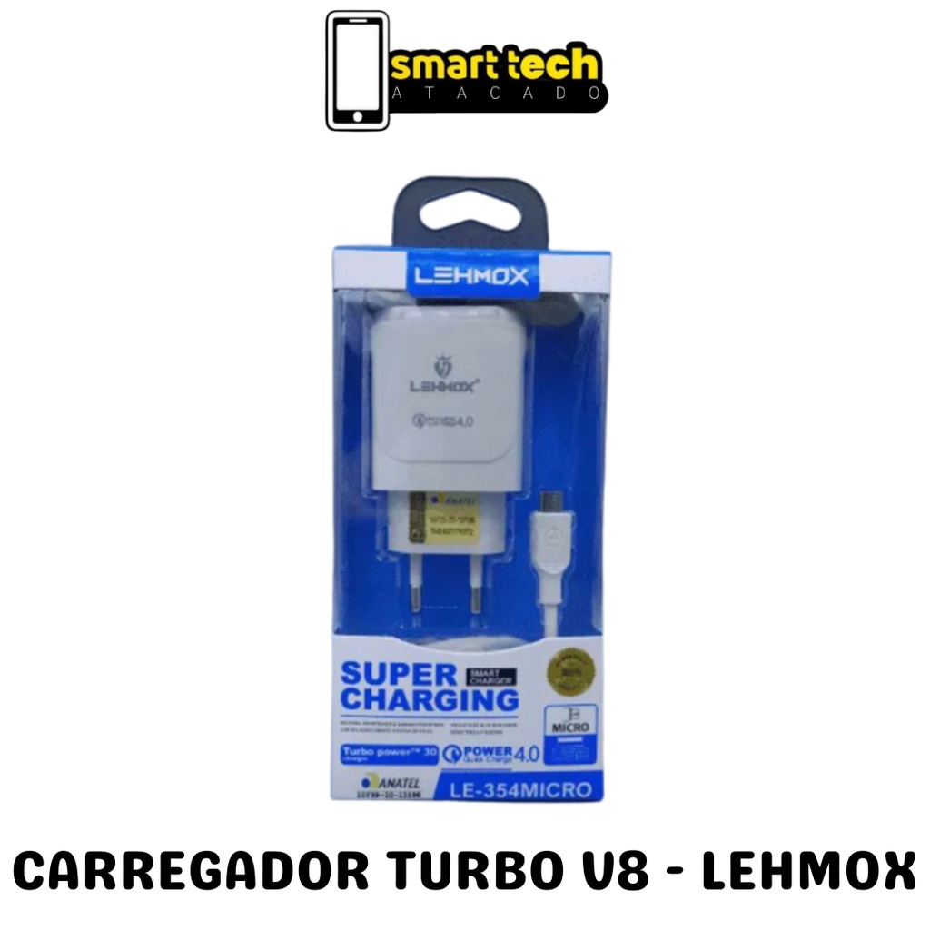 Carregador Turbo Power V8 Lehmox Shopee Brasil