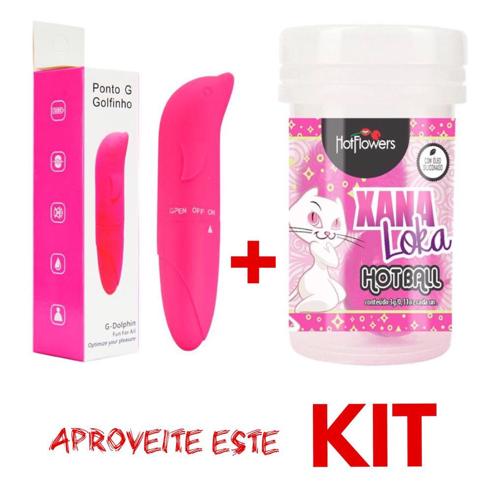 Kit Bolinha Xana Loka HOT BALL Hot Flowers Vibrador Feminino Golfinho