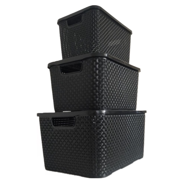 Kit Caixa Organizadora L L L Cesto Organizador Rattan Shopee