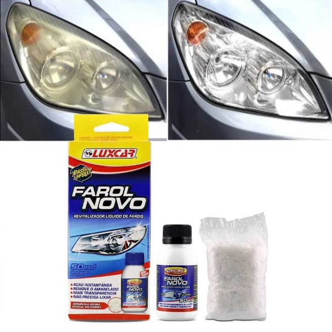 Farol novo Luxcar REVITALIZADOR DE FAROL ação instantânea remove o