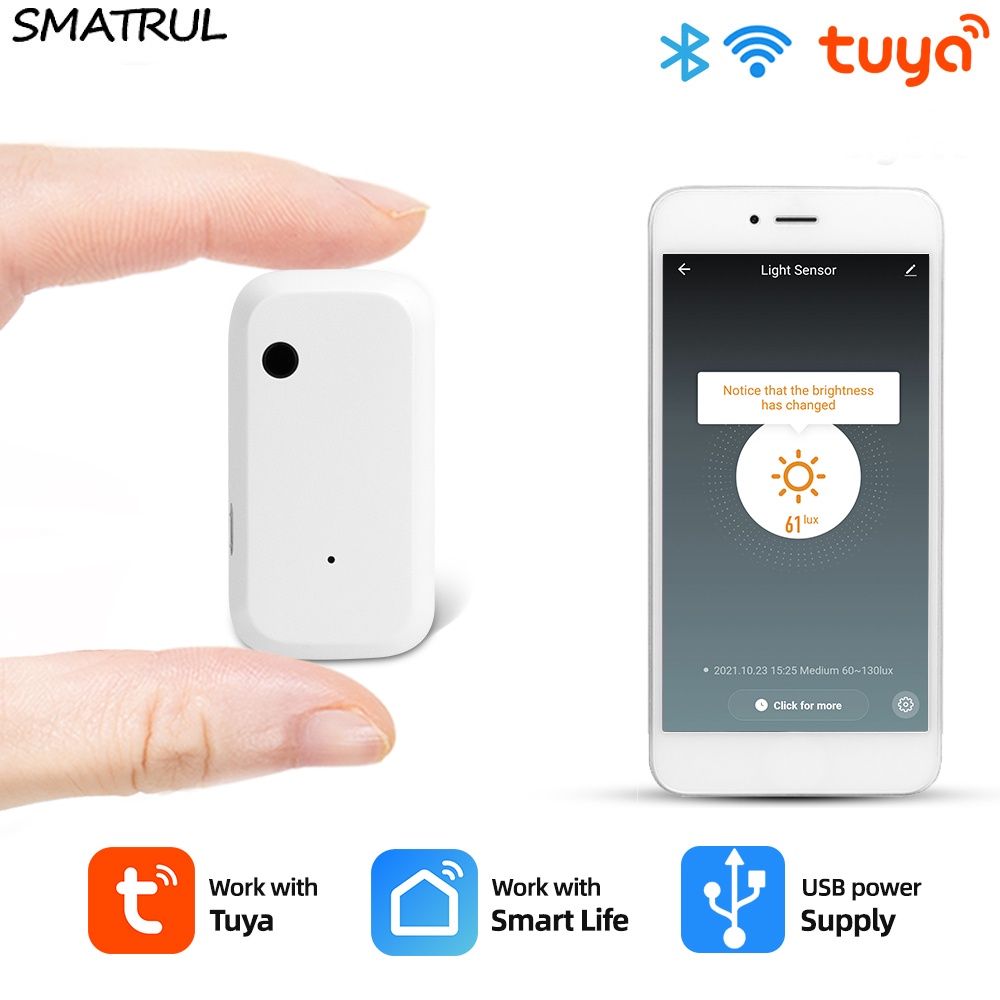 SMATRUL Tuya Wifi Sensor De Luz Inteligente Brilho Iluminância Detector