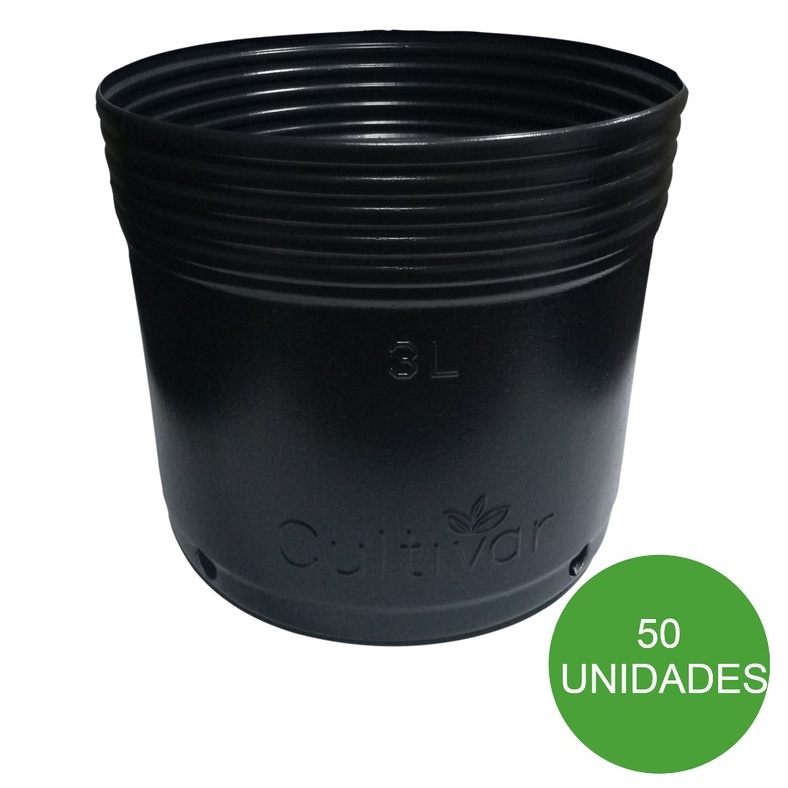 Embalagem para Mudas 3 LITROS 50 unidades Vaso para Plantas Plástico