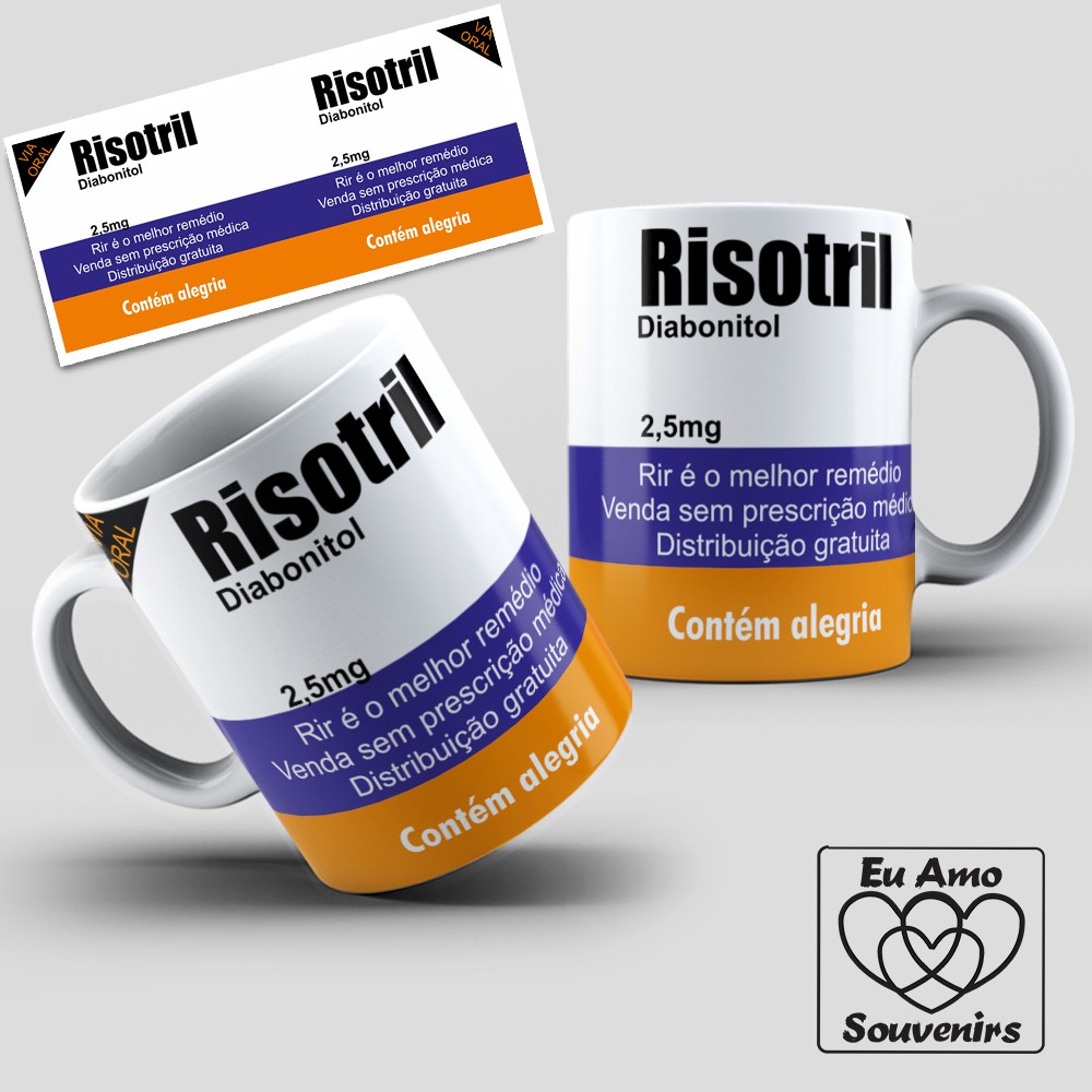 Caneca Personalizada Risotril Estampa Caixa De Rem Dio Caixinha De