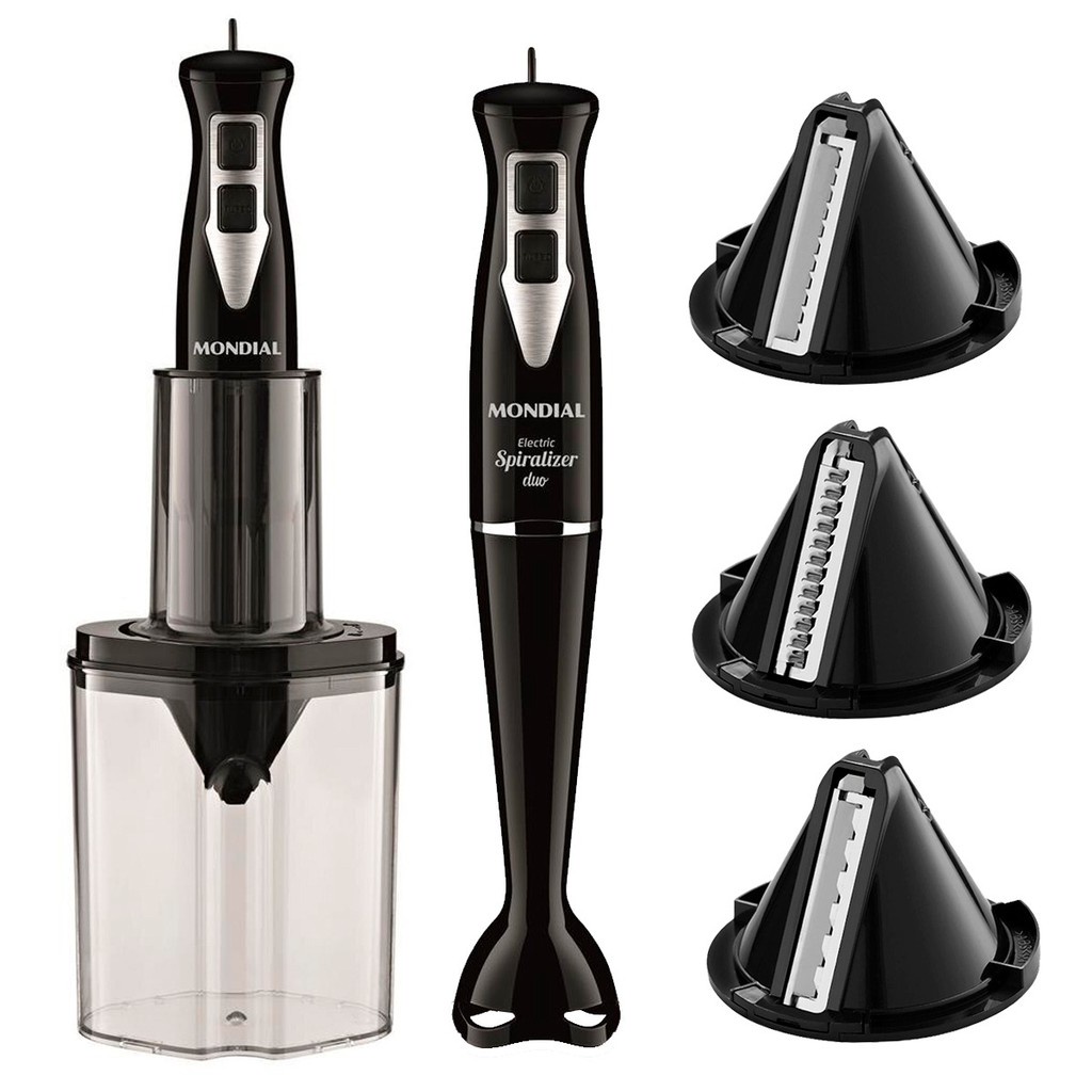 Mixer 2 Em 1 Corta em Espiral Spiralizer Elétrico Fatiador de Alimentos