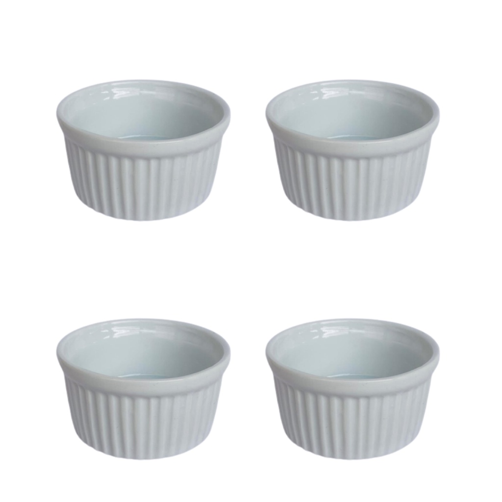 Kit Ramequim Ramekin Forminhas Porcelana Branca Ml Porta Pate Molho