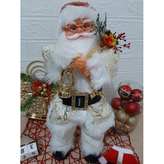 Papai Noel Movimento Musical Acende Rosto Lamparina 50cm Shopee