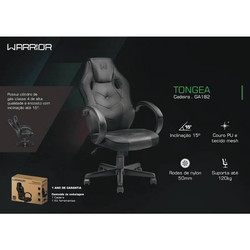 Cadeira Gamer Warrior Tongea Ga Shopee Brasil