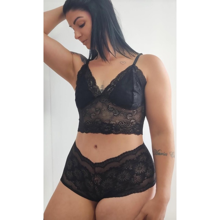 Conjunto Lingerie Calesson Baby Doll Espera Marido Conjunto De Renda