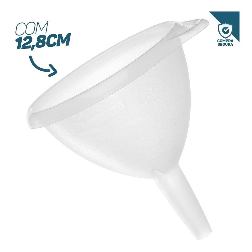 Funil De Plastico Universal Cm Branco Multiuso Dur Vel Pr Tico