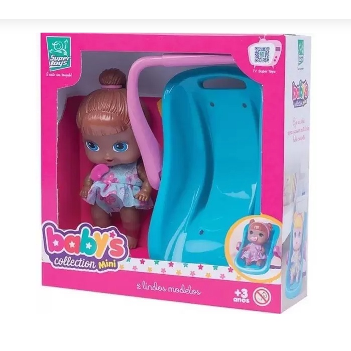 Boneca Babys Collection Mini Bebê Conforto Negra Super Toys Shopee