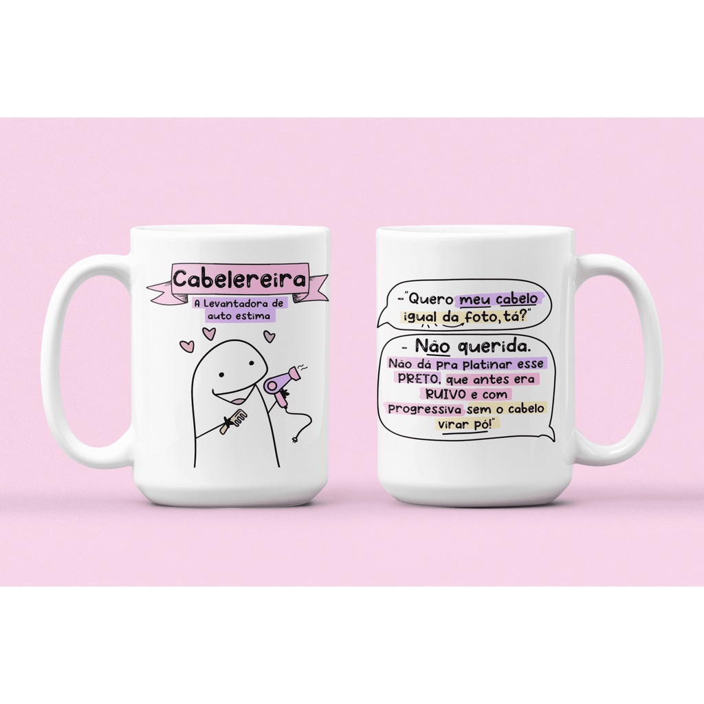 Caneca De Porcelana Personalizada Cabelereira Flork Shopee Brasil