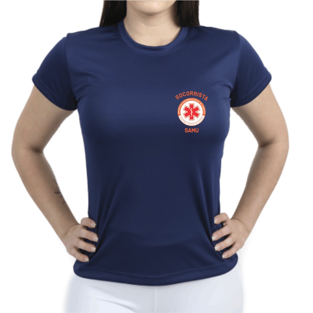 Camiseta Feminina Baby Look Socorrista SAMU Uniforme Shopee Brasil