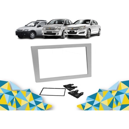 Moldura Painel Mp5 2 Din Gm Vectra Meriva 2005 A 2011 Prata Shopee Brasil