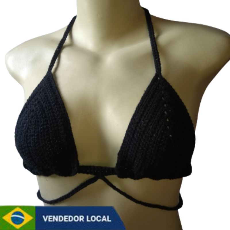 Top Bikini Em Crochet Shopee Brasil