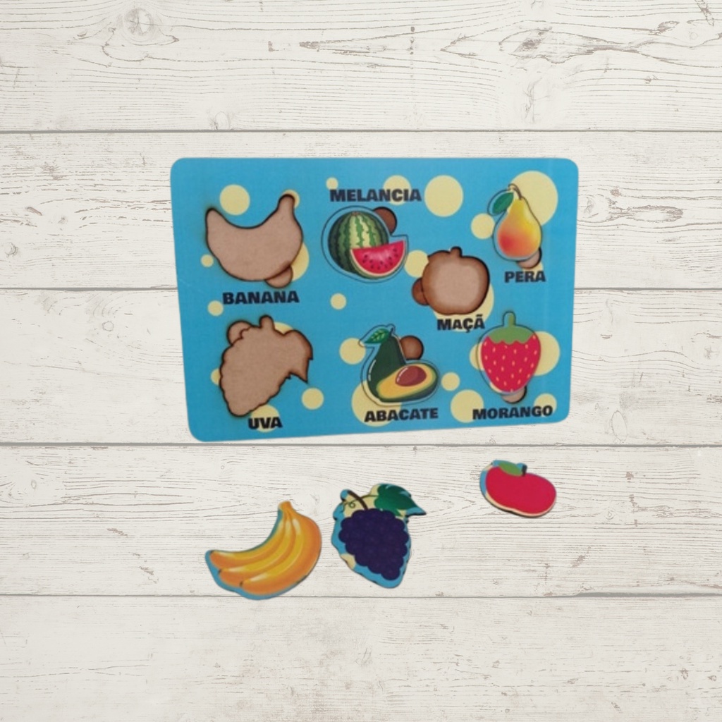 Quebra Cabe As Em Mdf Frutas Brinquedo Pedag Gico Montessori Shopee