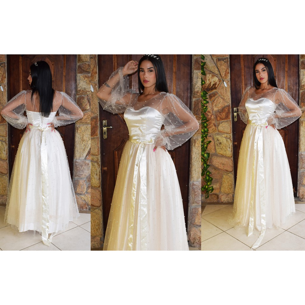 Vestido De Noiva Casamento Boho Chic Shopee Brasil