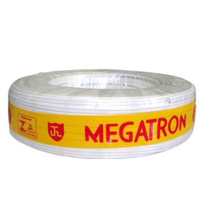 Cabo Coaxial 06 RG6 75OHMS 95 Malha Branco Rolo 100m Megatron