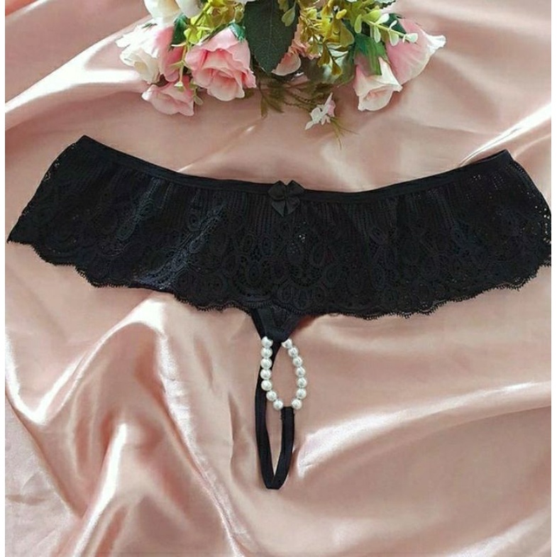 Calcinha Tailandesa lingerie de renda pérolas estimuladoras roupa